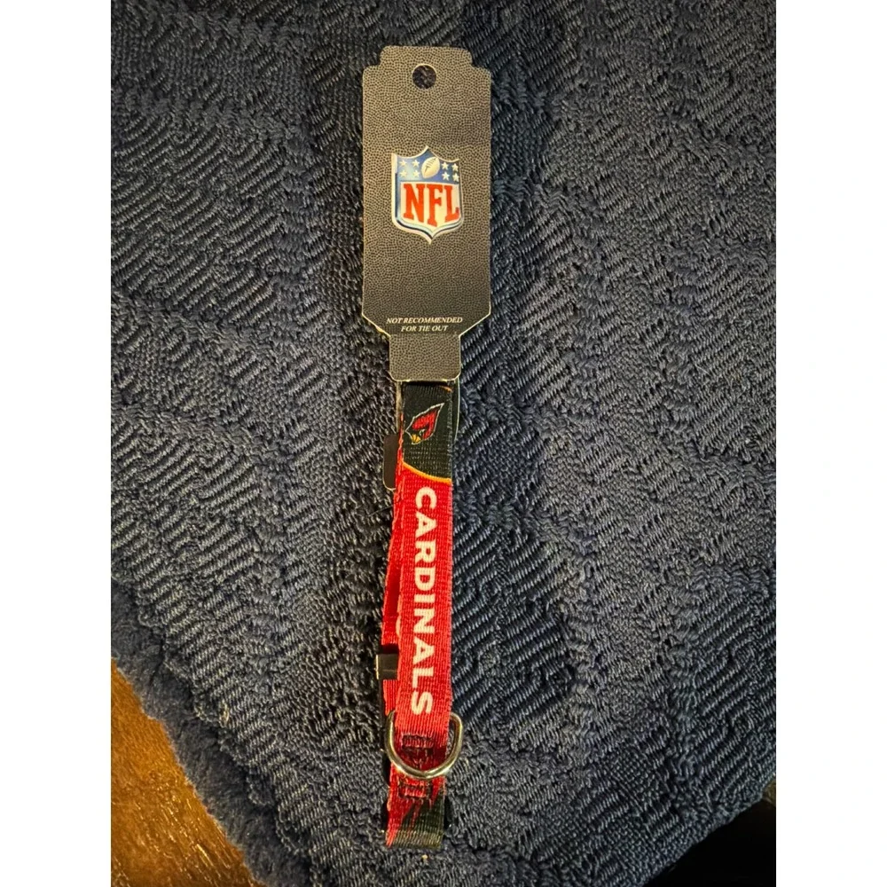 NFL Arizona Cardinals Adjustable Dog Collar Small 5/8 Webbing Red Black